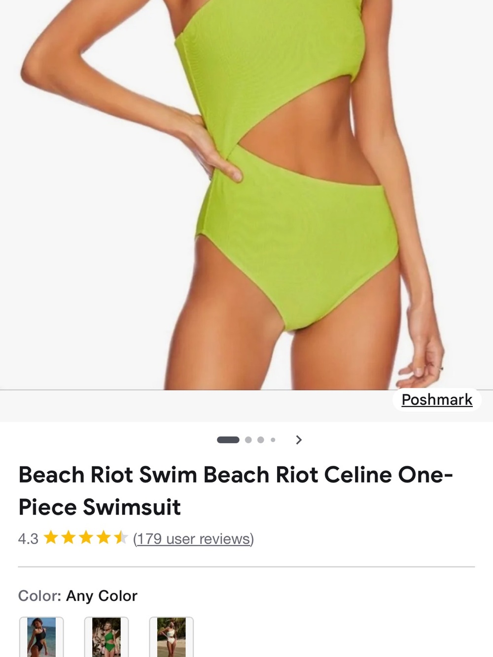 Beach Riot One-Shoulder Cutout One-Piece Swimsuit - Lime